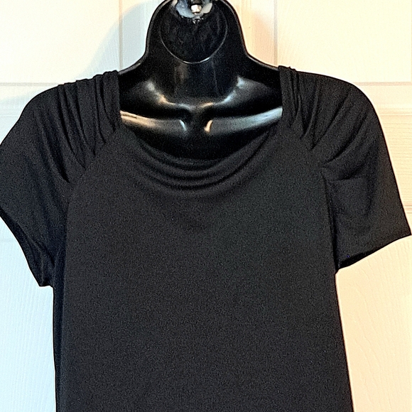 Mary McFadden Collection Black Stretch Shift Dress - Picture 6 of 8
